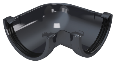 УГОЛ ЖЕЛОБА 90° ПВХ FINEBER ГРАФИТ