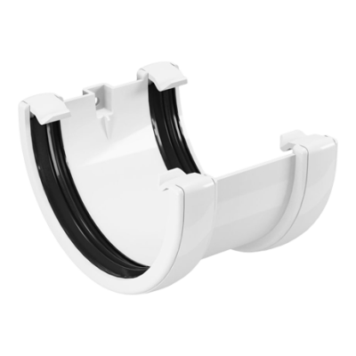 СОЕДИНИТЕЛЬ ЖЕЛОБОВ ПВХ FINEBER БЕЛЫЙ