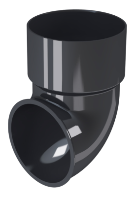 СЛИВНОЕ КОЛЕНО Ø80 ПВХ FINEBER ГРАФИТ