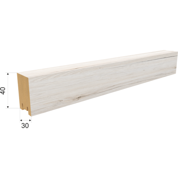 ИНТЕРЬЕРНАЯ РЕЙКА МДФ РИВЬЕРА 2700х40х30ММ САНРЕМО БЕЛЫЙ