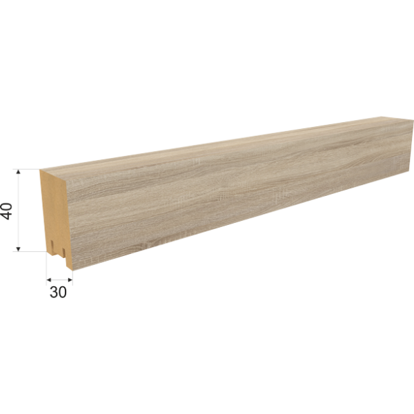 ИНТЕРЬЕРНАЯ РЕЙКА МДФ РИВЬЕРА 2700х40х30ММ ДУБ СОНОМА