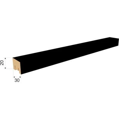 ИНТЕРЬЕРНАЯ РЕЙКА МДФ МИЛАНА 2700х20х30ММ ЧЁРНАЯ
