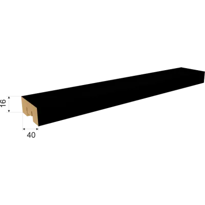 ИНТЕРЬЕРНАЯ РЕЙКА МДФ БРИОНА 2700х16х40ММ ЧЁРНАЯ