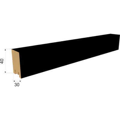 ИНТЕРЬЕРНАЯ РЕЙКА МДФ РИВЬЕРА 2700х40х30ММ ЧЁРНАЯ