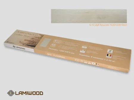 ЛАМИНАТ ЛАМИВУД КВАРЦ ВИНИЛ SPC QUARTZWOOD Q-12 ДУБ БРУКЛИН