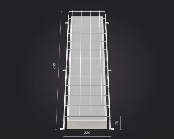 СВЕТИЛЬНИК СВЕТОДИОДНЫЙ ДЛЯ СПОРТЗАЛА С РЕШЕТКОЙ 2х36