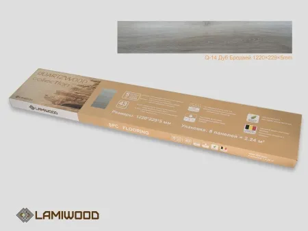 ЛАМИНАТ ЛАМИВУД КВАРЦ ВИНИЛ SPC QUARTZWOOD Q-14 ДУБ БРОДВЕЙ