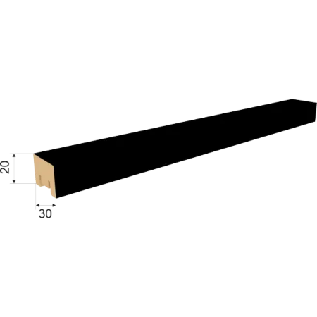 ИНТЕРЬЕРНАЯ РЕЙКА МДФ МИЛАНА 2700х20х30ММ ЧЁРНАЯ
