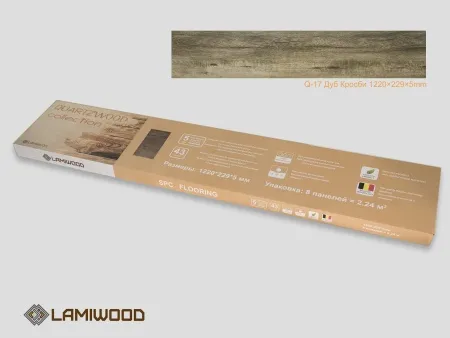 ЛАМИНАТ ЛАМИВУД КВАРЦ ВИНИЛ SPC QUARTZWOOD Q-17 ДУБ КРОСБИ