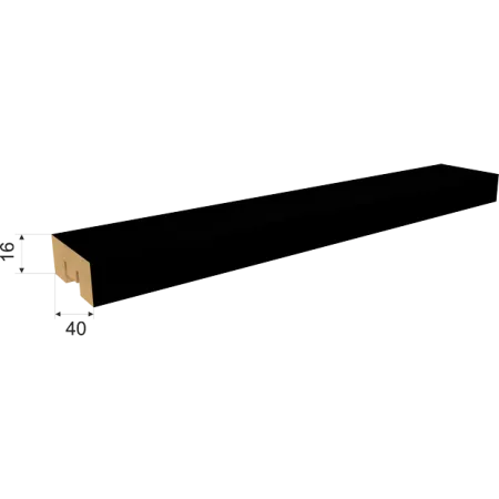 ИНТЕРЬЕРНАЯ РЕЙКА МДФ БРИОНА 2700х16х40ММ ЧЁРНАЯ