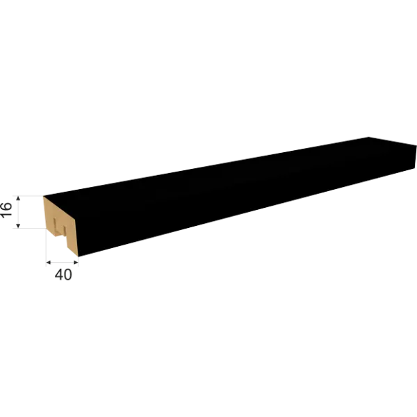 ИНТЕРЬЕРНАЯ РЕЙКА МДФ БРИОНА 2700х16х40ММ ЧЁРНАЯ