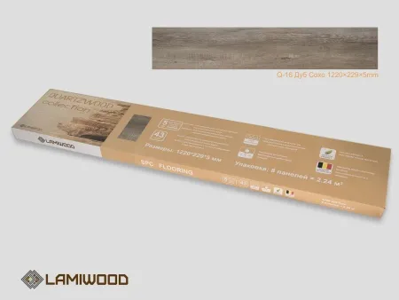 ЛАМИНАТ ЛАМИВУД КВАРЦ ВИНИЛ SPC QUARTZWOOD Q-16 ДУБ СОХО