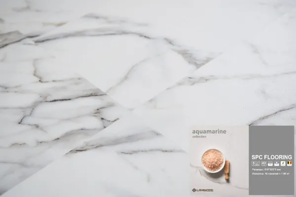 ЛАМИНАТ КВАРЦ ВИНИЛ SPC AQUAMARINE М-07 СЛАНЕЦ ГРАФИТ