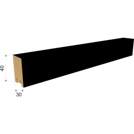 ИНТЕРЬЕРНАЯ РЕЙКА МДФ РИВЬЕРА 2700х40х30ММ ЧЁРНАЯ