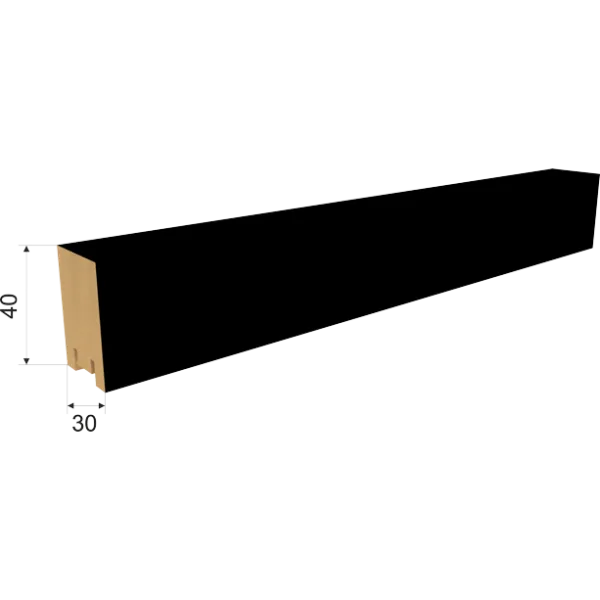 ИНТЕРЬЕРНАЯ РЕЙКА МДФ РИВЬЕРА 2700х40х30ММ ЧЁРНАЯ
