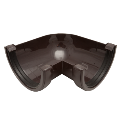 УГОЛ ЖЕЛОБА 90° ПВХ FINEBER КОРИЧНЕВЫЙ