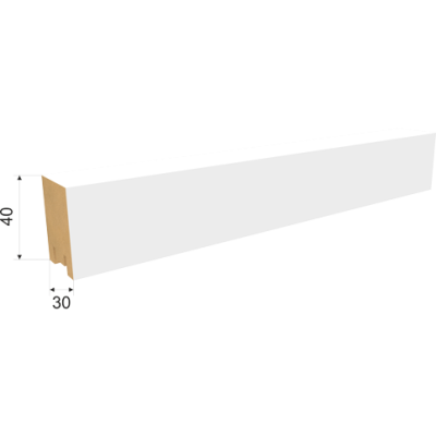 ИНТЕРЬЕРНАЯ РЕЙКА МДФ РИВЬЕРА 2700х40х30ММ БЕЛАЯ