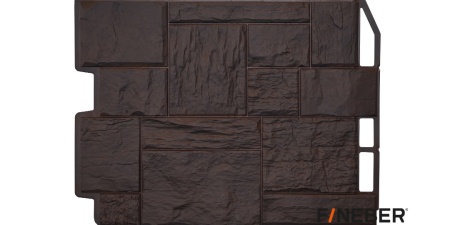 ФАСАДНАЯ ПАНЕЛЬ ДАЧНЫЙ ТУФ 3D ТЁМНО-КОРИЧНЕВЫЙ