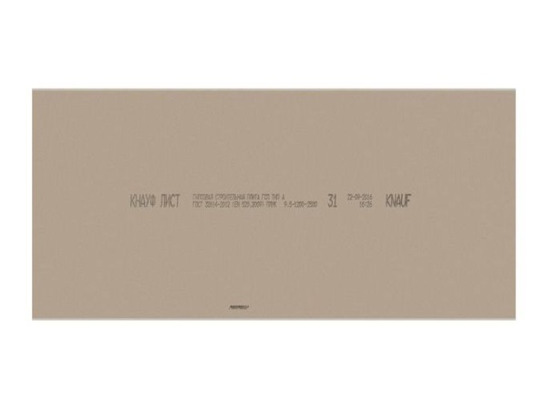 ГИПСОКАРТОННЫЙ КНАУФ-ЛИСТ (ГСП-А) 9.5ММ
