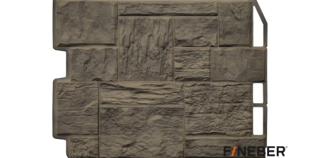 ФАСАДНАЯ ПАНЕЛЬ ДАЧНЫЙ ТУФ 3D ДЫМЧАТЫЙ