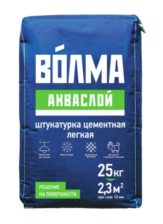 ВО́ЛМА-АКВАСЛОЙ ЦЕМЕНТНАЯ СМЕСЬ ШТУКАТУРНАЯ 25 КГ
