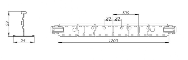 Т-ПРОФИЛЬ АЛБЕС ЕВРО 24ММ  БЕЛЫЙ 1200ММ