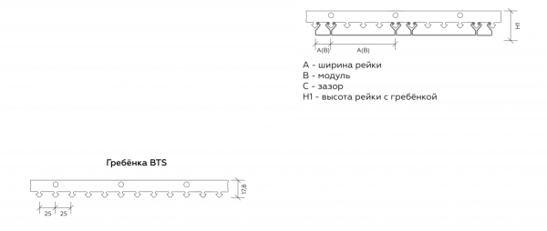 ТРАВЕРСА ГРЕБЕНКА BTS 4М