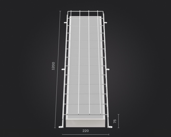 СВЕТИЛЬНИК СВЕТОДИОДНЫЙ ДЛЯ СПОРТЗАЛА С РЕШЕТКОЙ 2х36