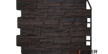 ФАСАДНАЯ ПАНЕЛЬ ДАЧНЫЙ СКОЛ 3D ТЁМНО-КОРИЧНЕВЫЙ