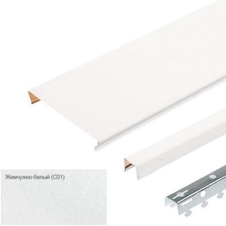 КОМПЛЕКТ РЕЕЧНОГО ПОТОЛКА 1.7х1.7 БЕЛЫЙ ЖЕМЧУГ