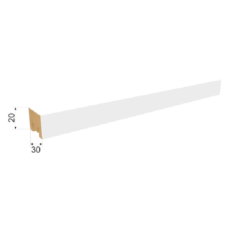 ИНТЕРЬЕРНАЯ РЕЙКА МДФ МИЛАНА 2700х20х30ММ БЕЛАЯ
