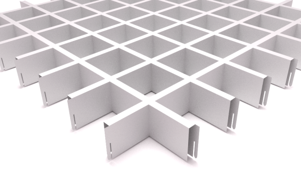 ГРИЛЬЯТО ПОТОЛОК БЕЛЫЙ 75*75*30*10ММ