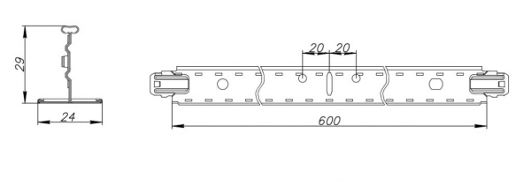 Т-ПРОФИЛЬ АЛБЕС ЕВРО 24ММ  БЕЛЫЙ 600ММ
