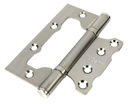 ПЕТЛЯ RUCETTI БЕЗ ВРЕЗХКИ RFH-100*75*2,5 SN БЕЛЫЙ НИКЕЛЬ