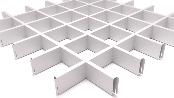 ГРИЛЬЯТО ПОТОЛОК БЕЛЫЙ 100*100*40*10ММ