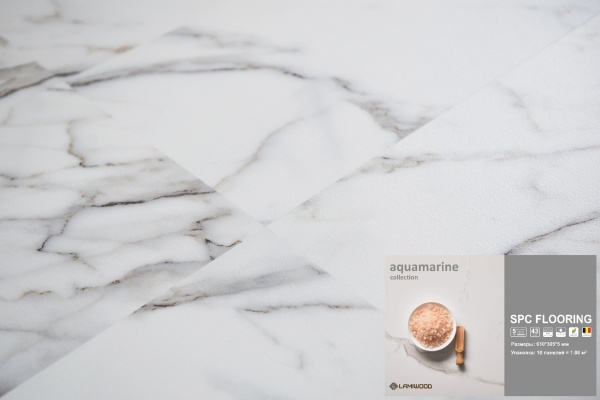 ЛАМИНАТ КВАРЦ ВИНИЛ SPC AQUAMARINE М-07 СЛАНЕЦ ГРАФИТ