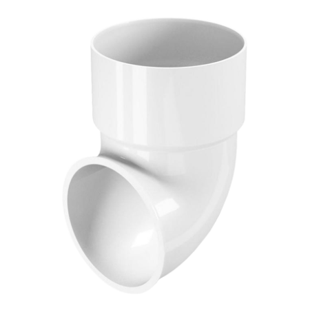 СЛИВНОЕ КОЛЕНО Ø80 ПВХ FINEBER БЕЛОЕ