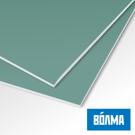 ГИПСОВАЯ ПЛИТА ВО́ЛМА ВЛАГОСТОЙКАЯ 9.5х2500х1200ММ