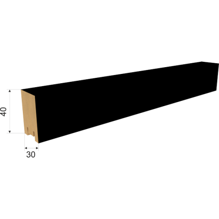 ИНТЕРЬЕРНАЯ РЕЙКА МДФ РИВЬЕРА 2700х40х30ММ ЧЁРНАЯ