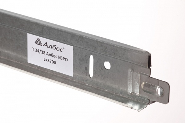 Т-ПРОФИЛЬ АЛБЕС ЕВРО 24ММ  БЕЛЫЙ 3700ММ