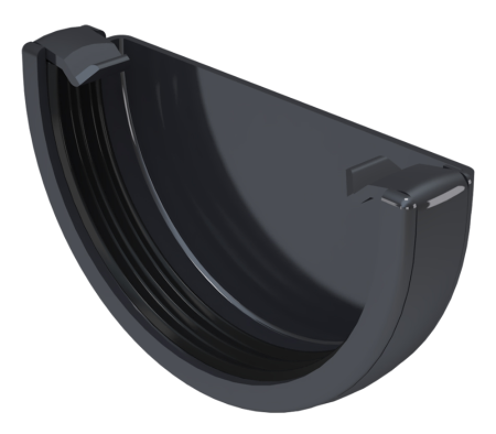 ЗАГЛУШКА ЖЕЛОБА ПВХ FINEBER ГРАФИТ